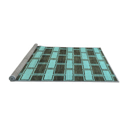 Sideview of Machine Washable Abstract Light Blue Contemporary Rug, wshcon281lblu