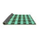 Sideview of Abstract Turquoise Contemporary Rug, con281turq