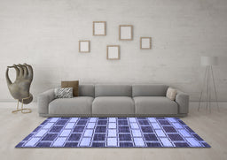Machine Washable Abstract Blue Contemporary Rug in a Living Room, wshcon281blu
