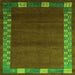 Serging Thickness of Abstract Green Contemporary Rug, con2820grn