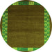 Square Abstract Green Contemporary Rug, con2820grn