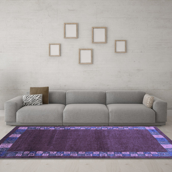 Machine Washable Abstract Blue Contemporary Rug in a Living Room, wshcon2820blu