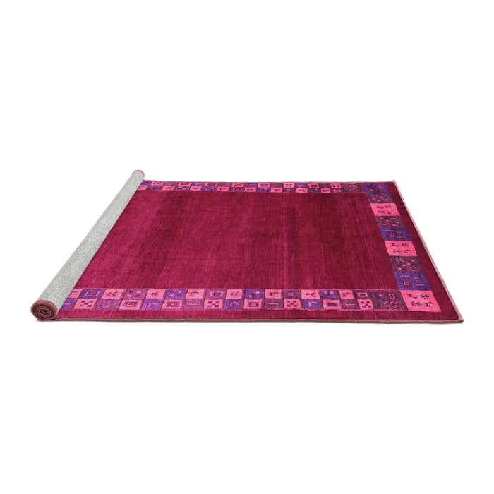 Sideview of Machine Washable Abstract Pink Contemporary Rug, wshcon2820pnk