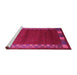 Sideview of Machine Washable Abstract Pink Contemporary Rug, wshcon2820pnk