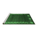 Sideview of Machine Washable Abstract Emerald Green Contemporary Area Rugs, wshcon2820emgrn