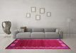 Machine Washable Abstract Pink Contemporary Rug in a Living Room, wshcon2820pnk