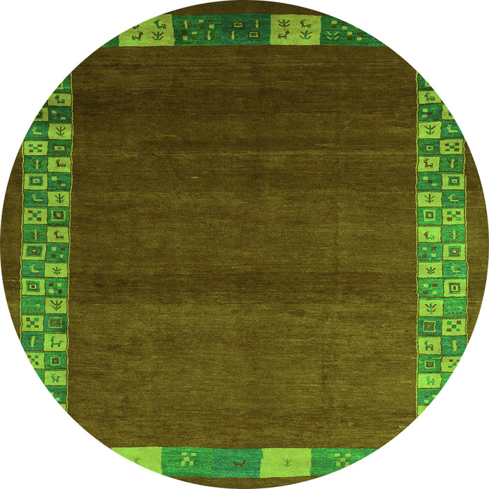 Machine Washable Abstract Green Contemporary Area Rugs, wshcon2820grn