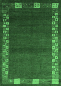 Abstract Emerald Green Contemporary Rug, con2820emgrn