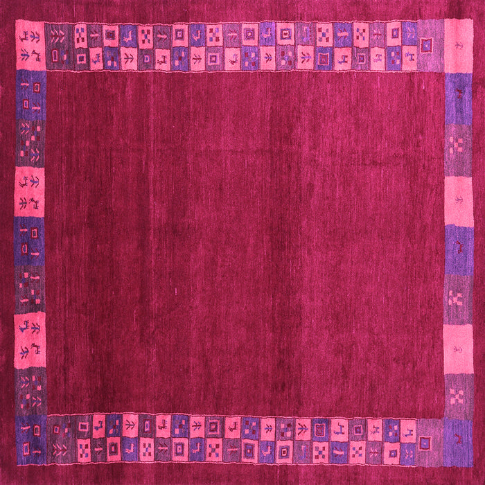 Square Machine Washable Abstract Pink Contemporary Rug, wshcon2820pnk