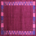 Square Abstract Purple Contemporary Rug, con2820pur