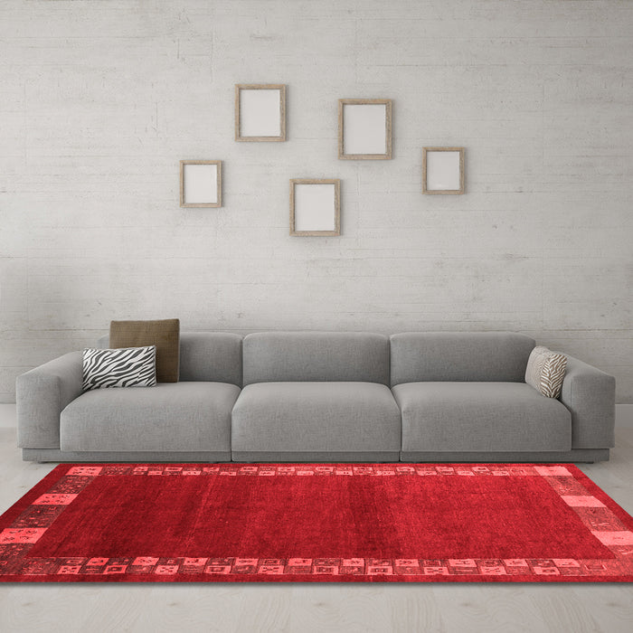 Contemporary Red Washable Rugs