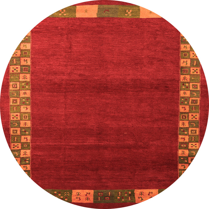 Square Abstract Orange Contemporary Rug, con2820org