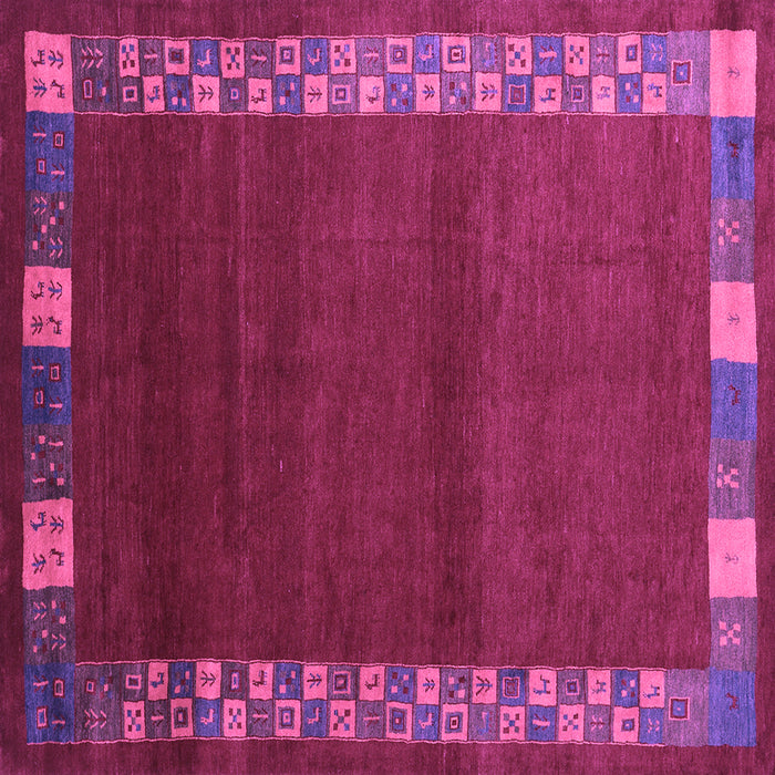 Square Machine Washable Abstract Purple Contemporary Area Rugs, wshcon2820pur