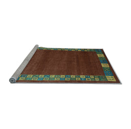 Sideview of Machine Washable Abstract Light Blue Contemporary Rug, wshcon2820lblu