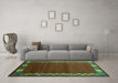 Machine Washable Abstract Turquoise Contemporary Area Rugs in a Living Room,, wshcon2820turq