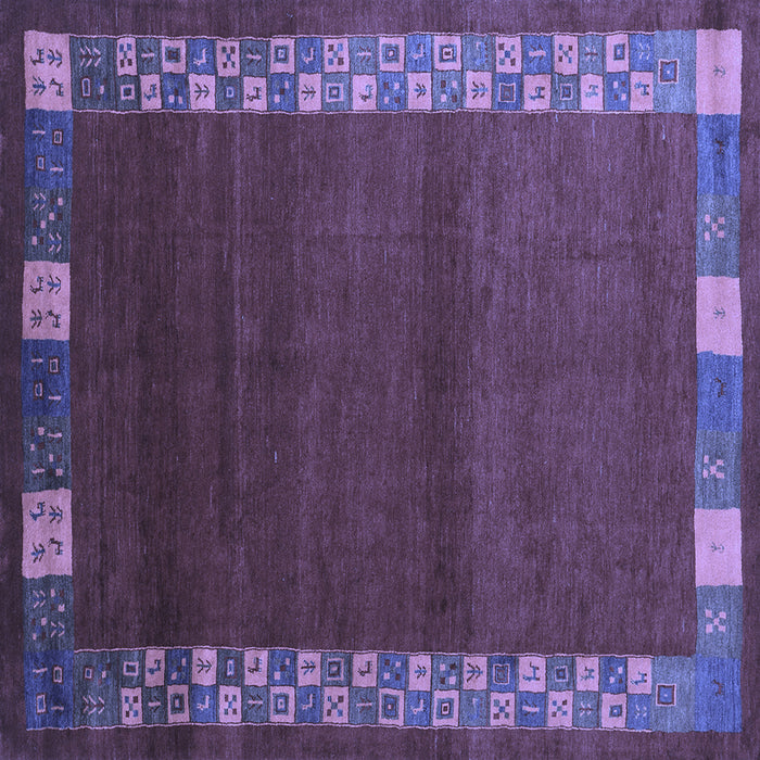 Square Abstract Blue Contemporary Rug, con2820blu