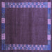 Square Abstract Blue Contemporary Rug, con2820blu