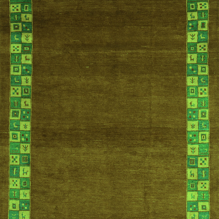 Serging Thickness of Machine Washable Abstract Green Contemporary Area Rugs, wshcon2820grn