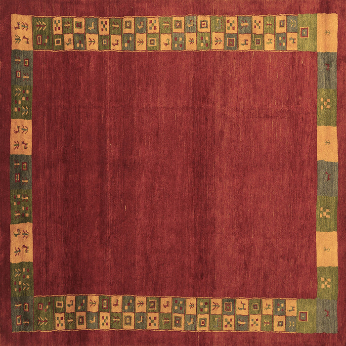 Square Machine Washable Abstract Brown Contemporary Rug, wshcon2820brn