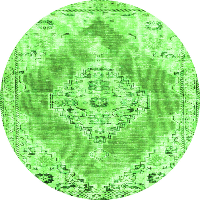 Square Abstract Green Contemporary Rug, con2821grn