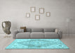 Machine Washable Abstract Light Blue Contemporary Rug in a Living Room, wshcon2821lblu