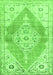 Serging Thickness of Machine Washable Abstract Green Contemporary Area Rugs, wshcon2821grn