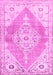 Machine Washable Abstract Pink Contemporary Rug, wshcon2821pnk