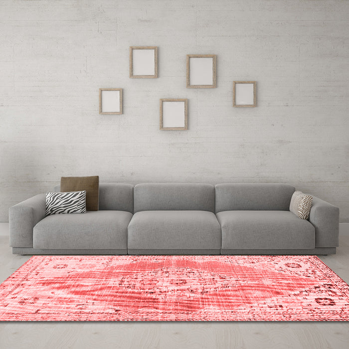 Contemporary Red Washable Rugs