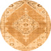 Square Abstract Orange Contemporary Rug, con2821org