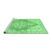 Sideview of Machine Washable Abstract Emerald Green Contemporary Area Rugs, wshcon2821emgrn