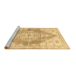 Sideview of Machine Washable Abstract Brown Contemporary Rug, wshcon2821brn