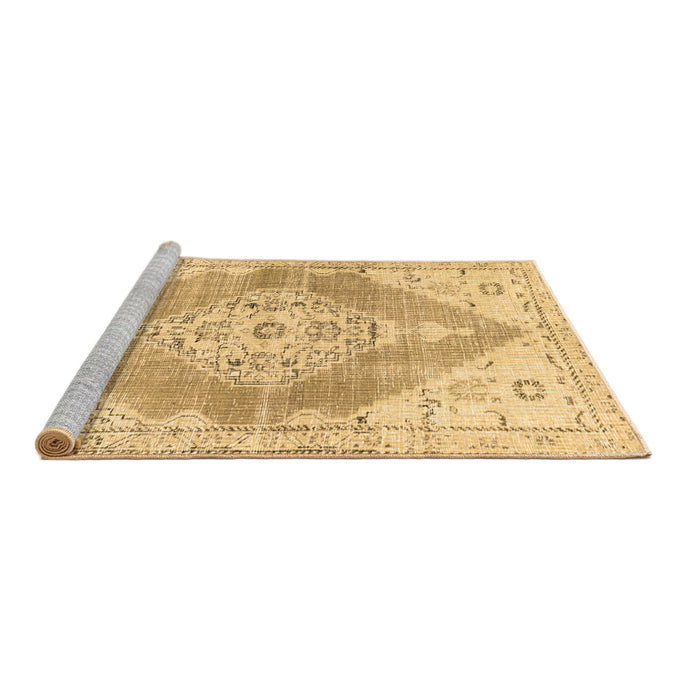 Sideview of Machine Washable Abstract Brown Contemporary Rug, wshcon2821brn