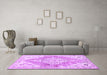 Machine Washable Abstract Purple Contemporary Area Rugs in a Living Room, wshcon2821pur