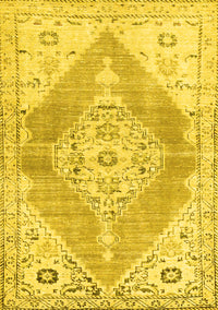 Abstract Yellow Contemporary Rug, con2821yw