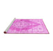 Sideview of Machine Washable Abstract Pink Contemporary Rug, wshcon2821pnk