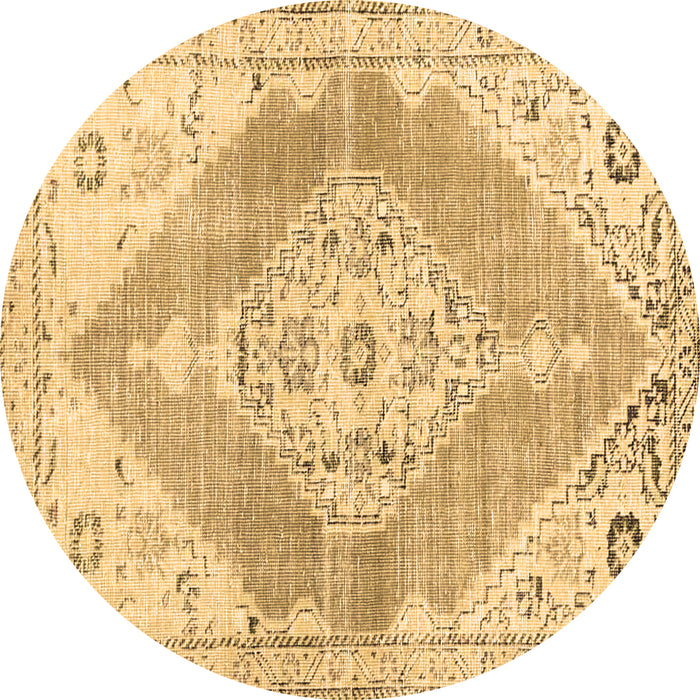 Round Machine Washable Abstract Brown Contemporary Rug, wshcon2821brn