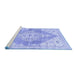 Sideview of Machine Washable Abstract Blue Contemporary Rug, wshcon2821blu