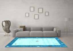 Machine Washable Abstract Light Blue Contemporary Rug in a Living Room, wshcon2822lblu