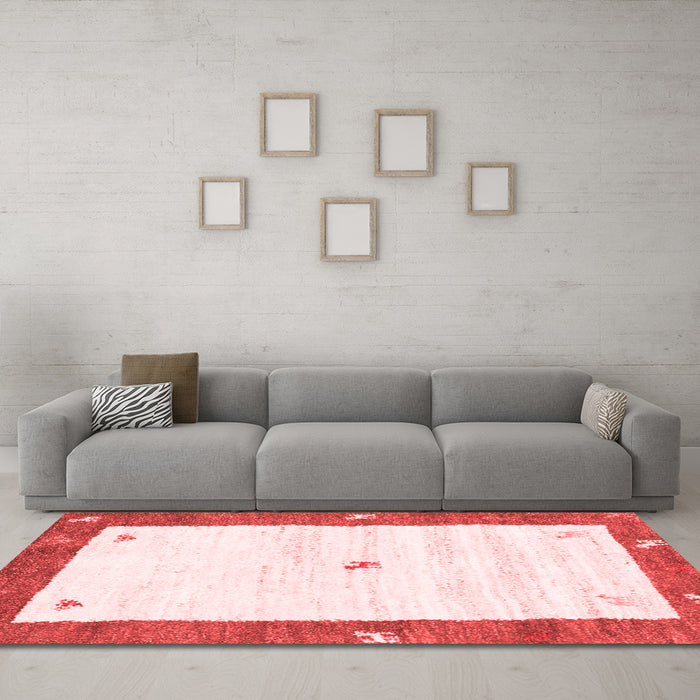 Contemporary Red Washable Rugs
