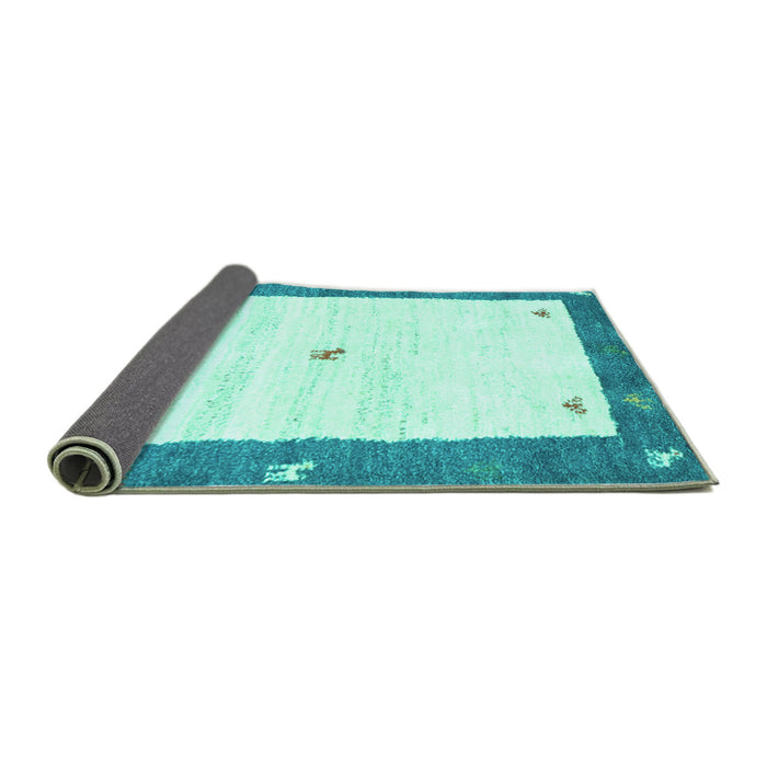 Sideview of Abstract Turquoise Contemporary Rug, con2822turq