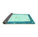 Sideview of Abstract Turquoise Contemporary Rug, con2822turq