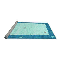 Sideview of Machine Washable Abstract Light Blue Contemporary Rug, wshcon2822lblu