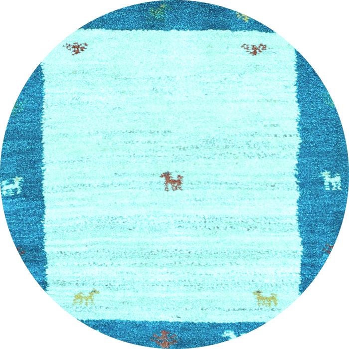 Round Machine Washable Abstract Light Blue Contemporary Rug, wshcon2822lblu