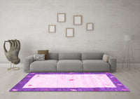 Machine Washable Abstract Pink Contemporary Rug, wshcon2822pnk