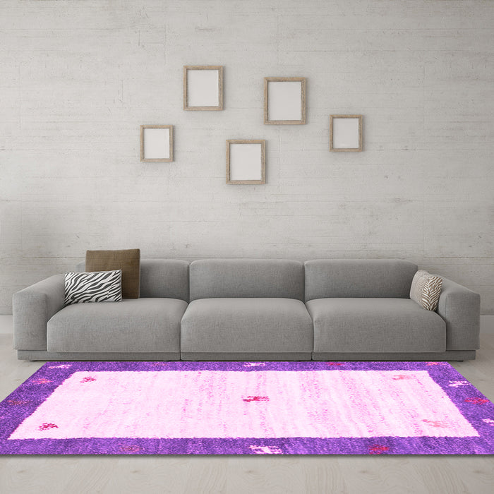 Machine Washable Abstract Pink Contemporary Rug in a Living Room, wshcon2822pnk