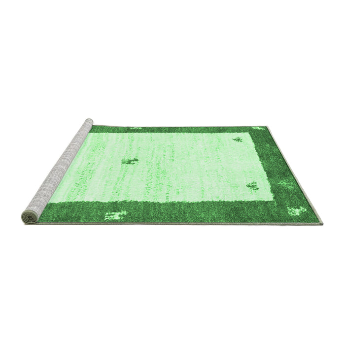Sideview of Machine Washable Abstract Emerald Green Contemporary Area Rugs, wshcon2822emgrn