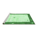 Sideview of Machine Washable Abstract Emerald Green Contemporary Area Rugs, wshcon2822emgrn