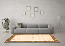 Machine Washable Abstract Orange Contemporary Area Rugs in a Living Room, wshcon2822org
