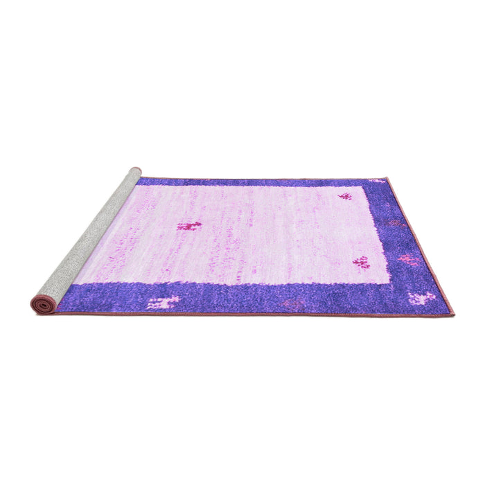 Sideview of Machine Washable Abstract Purple Contemporary Area Rugs, wshcon2822pur