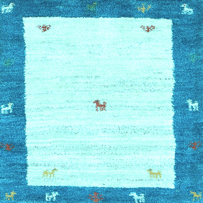 Square Abstract Light Blue Contemporary Rug, con2822lblu